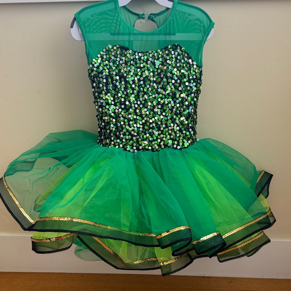 Weissman Green Sequin Kids Dance Costume